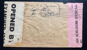 1945 Castleisland Ireland Dual Censored Airmail Cover To Albuquerque NM USA