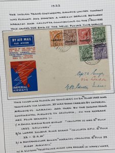 1933 Tanger Morocco British PO First Flight Airmail Cover To Calcutta India