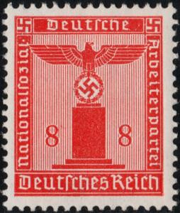 ✔️ THIRD REICH 1942 - OFFICIAL NAZI SWASTIKA RED - MI. 160 ** MNH OG [DM160A]
