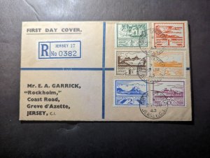 1943 Registered England British Channel Islands First Day Cover FDC to Jersey CI