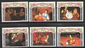 1992 St Vincent Beauty & the Beast (6) (Scott 1768-73) MNH