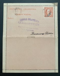 1888 Buenos Aires Argentina Postal Stationery Postcard Cover Local W Reply