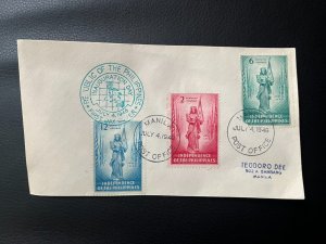 Philippines FDC 1946 Woman Flag Combo First Day Cover