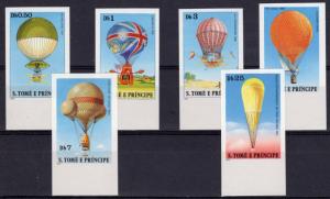 St.Thomas & Prince 1979 Mi#619/624 BALLOONS Set (6) IMPERFORATED MNH