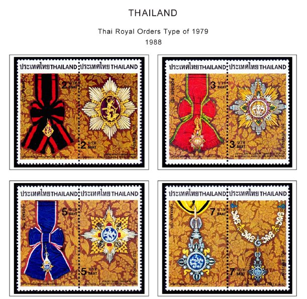 COLOR PRINTED THAILAND 1971-1999 STAMP ALBUM PAGES (245 illustrated pages)