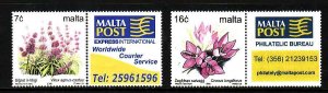 Malta-Sc#1213-14- id8-unused NH set-Flowers-2005-