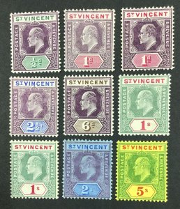 MOMEN: ST VINCENT SG #85-92,86a,90a MINT OG H £190 LOT #61650