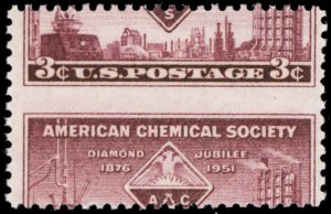 1002, 3¢ RARE Misperf Error Mint NH Chemical Society - Stuart Katz