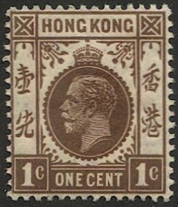 HONG KONG 1912 1c GV Sc 109, F-VF MH