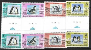 BRITISH ANTARCTIC TERR. SG89/92 1979 PENGUINS GUTTER PAIR MNH