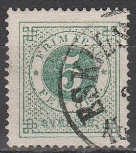 Sweden #19 F-VF Used CV $5.00  (A2236)