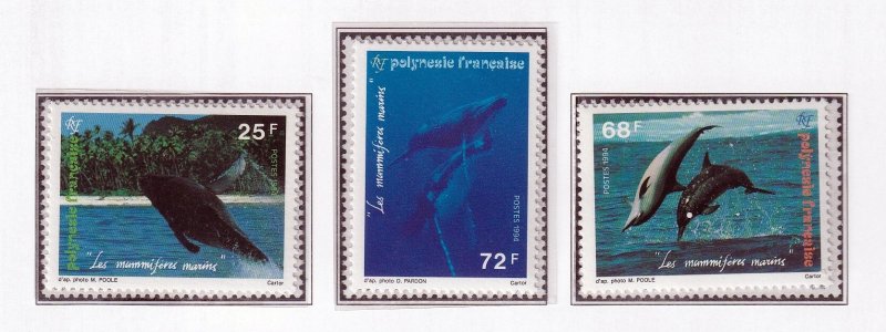 French Polynesia 1994  - Marine Mammals   - MNH set  # 634-636