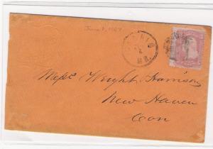 SCOTT# 65 ON COVER FROM MAINE W/EMBLEM, 1867