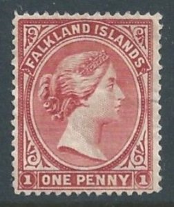 Falkland Islands #12 Mint No Gum 1p Queen Victoria - Orange Red