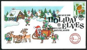 5722 - FDC - Elf and Teddy Bear - Wally Cachet - Elf #1 - North Pole , AK - BWP