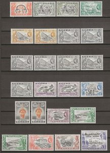 NIGERIA 1953/58 SG 69/80 + Shades MINT