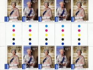 Australia 2015 MNH Queen Elizabeth II Long Reign 10v Int Values Gutter Pair