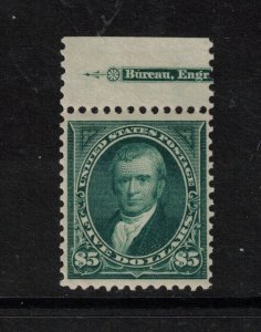 USA #278 Very Fine Never Hinged Top Margin Imprint Single