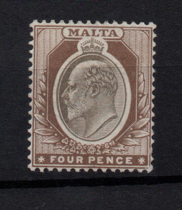 Malta KEVII 1903 4d brown SG43 mint LHM WS29280 