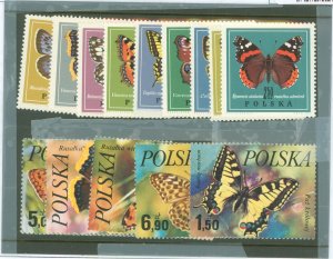 Poland #1542-50/2227-32 Mint (NH) Single (Complete Set) (Butterflies)