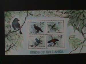 ​SRI LANKA-1983-SC#694a-LOVELY BEAUTIFUL BIRDS S/S-MNH-VF LAST ONE HARE TO FIND