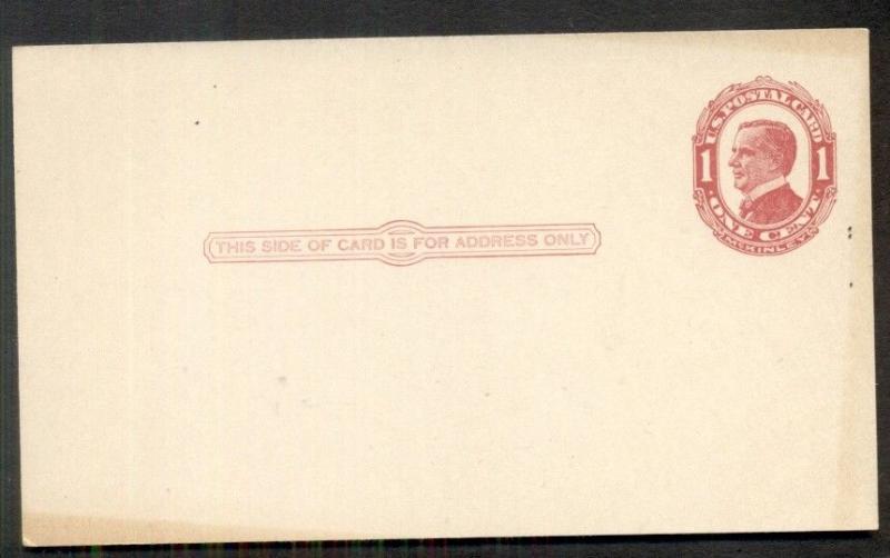 US #UX24 1¢ red on cream, unused entire, light toning