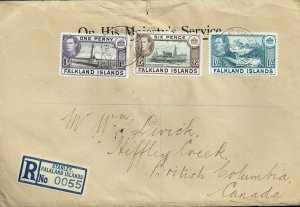 FALKLAND ISLANDS 1946 (25 May) 1d black and violet - 41399