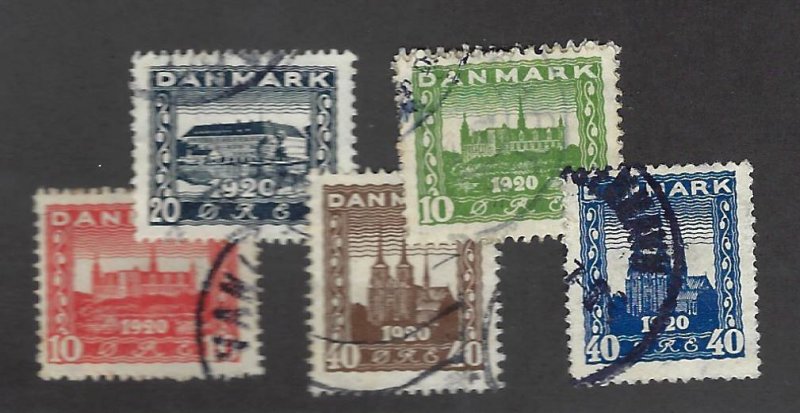 Denmark SC#156-160 Used F-VF SCV$19.85...nice bargain!!