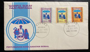 1973 Melaka Malaya First Day Cover FDC Social Security Organizations