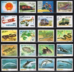 Viet Nam ~ 20 Different Stamps ~ Short Sets, Singles ~ CTO, MX ~ (MX Years)