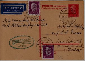 Germany Catapult card 4.7.31 Europa-NY signed Helms