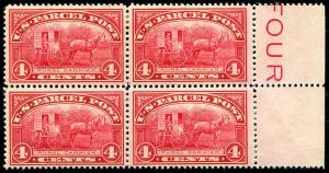 momen: US Stamps #Q4 Mint OG Imprint Block of 4