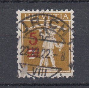 J30070,1921 switzerland used #194 ovpt