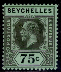 SEYCHELLES GV SG118, 75c black/emerald, M MINT.