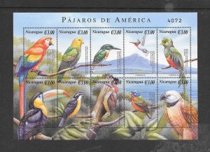 BIRDS - NICARAGUA #2350 M/S MNH