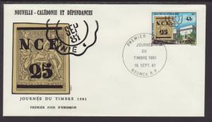 New Caledonia C177 Stamp on Stamp 1981 U/A FDC