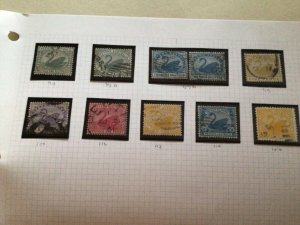 Western Australia used stamps on folded album page  A10134