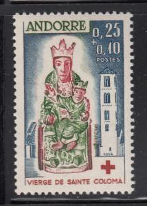 French Andorra 1964 MNH Scott #B1 25c + 10c Virgin of Saint Coloma