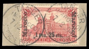 German Colonies, German Offices in Morocco #16 Cat$45, 1900 1p25c on 1m carmi...