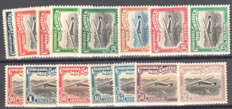 #C1 to15 MINT Hinge – 1935 Mozambique stamps, air mail