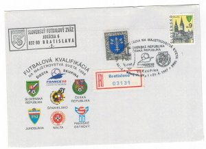 Slovakia 1997 Cover Special Cancellation Sport Football Soccer Spain Malta