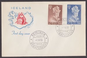 ICELAND - 1960 WORLD REFUGEES YEAR - 2V - FDC