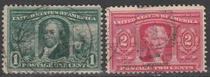 US #323-4 F-VF Used CV $7.00 (A3469)