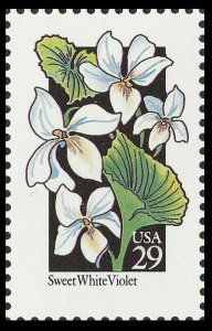 1992 29c Wildflowers: Sweet White Violet Scott 2659 Mint F/VF NH