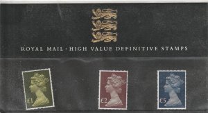 GB SG 1026-1028 MNH Presentation Pack 13 1997 HIGH VALUE Machin Definitive £1-5
