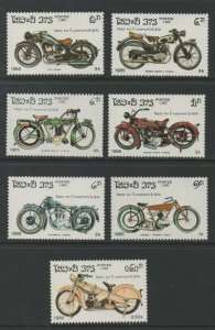 Thematic Stamps Transports - LAOS 1985 MOTORCYCLES 807/13 7v mint