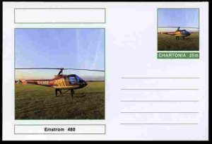 CHARTONIA, Fantasy - Emstrom 480 Helicopter - Postal Stationery Card, Unused