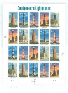 United States #3787  Souvenir Sheet (Lighthouses)