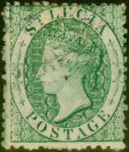 St Lucia 1863 Emerald Green SG8 Good Used