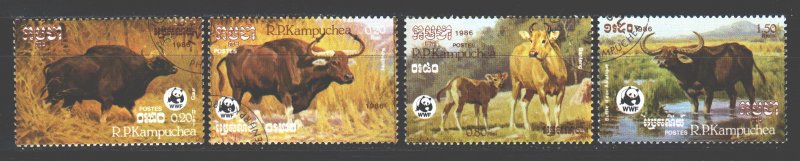 North Korea. 1986. 823-26. buffalo fauna. USED.